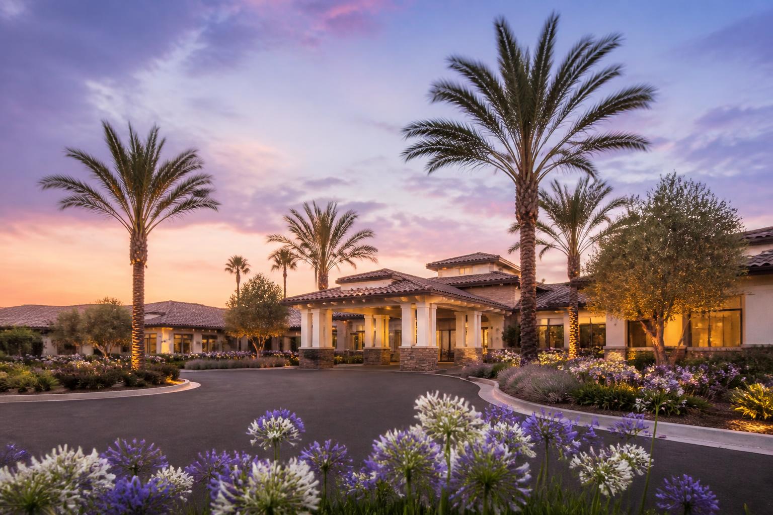 A welcoming assisted living community in Pasadena at golden hour